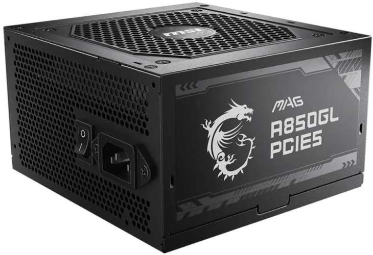 Блок питания MSI MAG A850GL PCIE5,  850Вт,  120мм,  черный, retail [306-7zp8a11-ce0]
